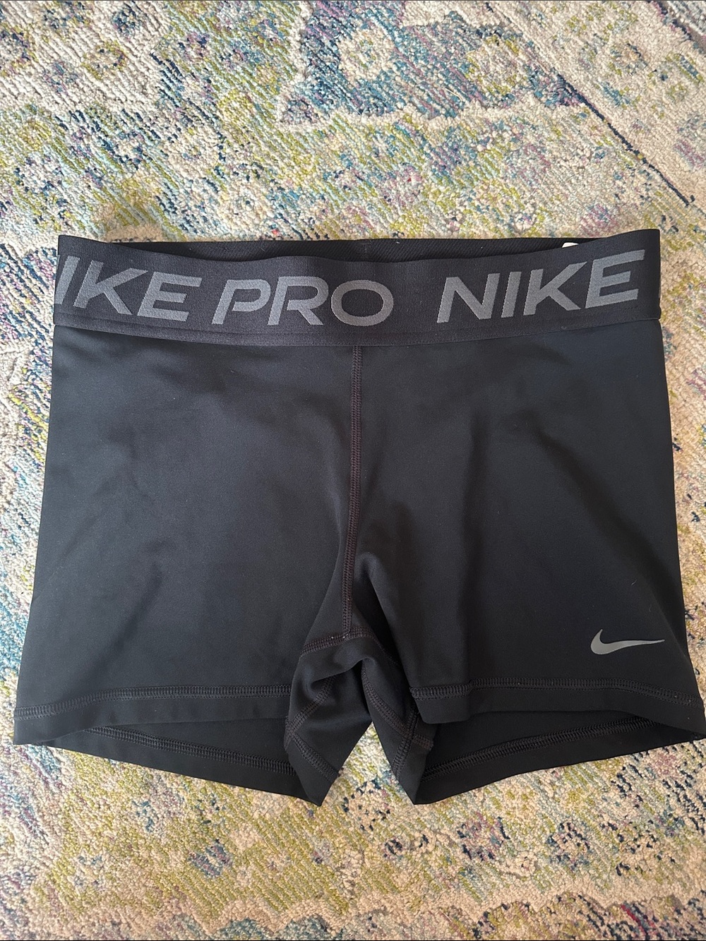 Nike Pro Women's Black Training Bike Shorts with Branded Waistband